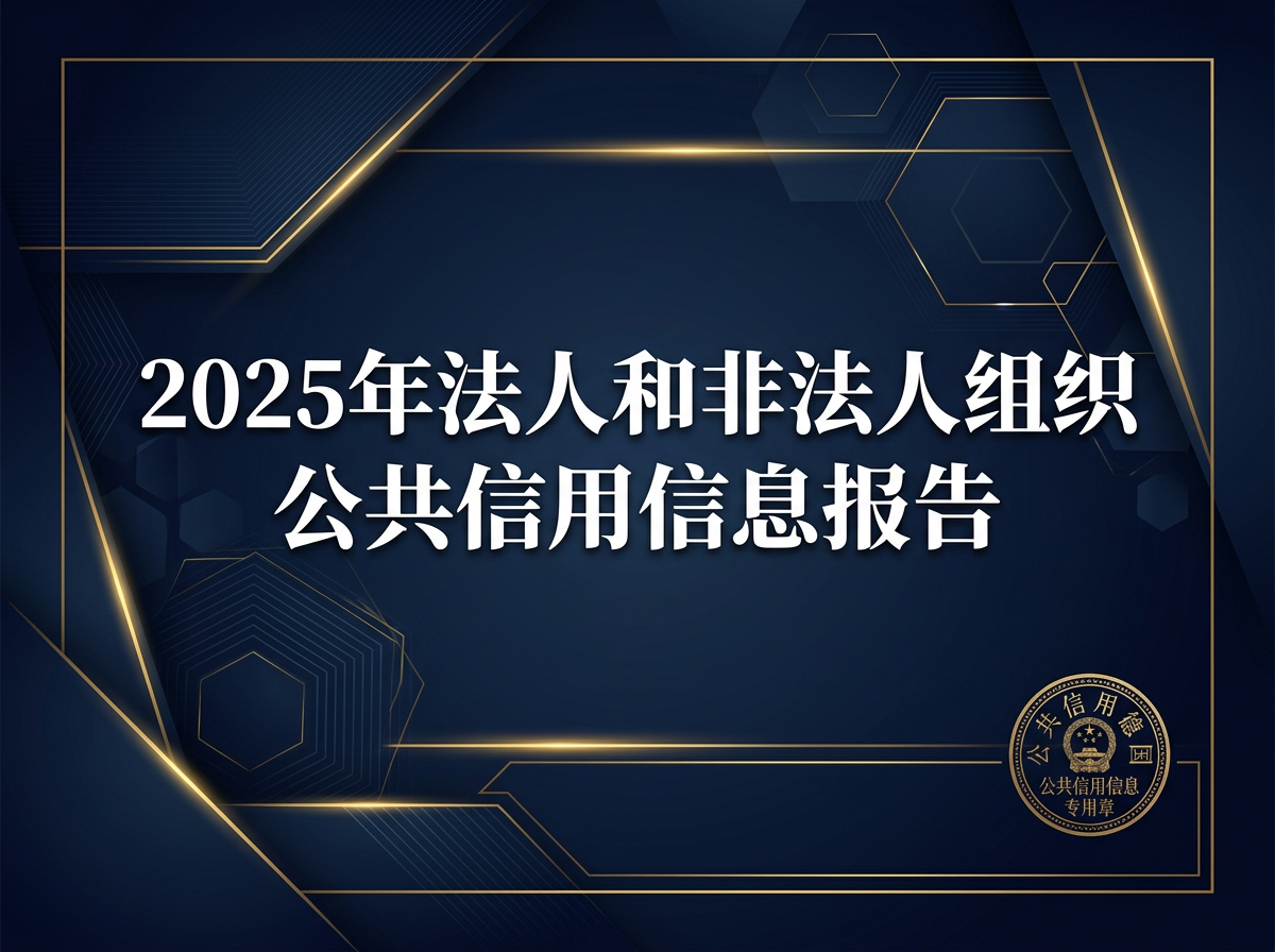 2025年法人和非法人组织公共信用信息报告